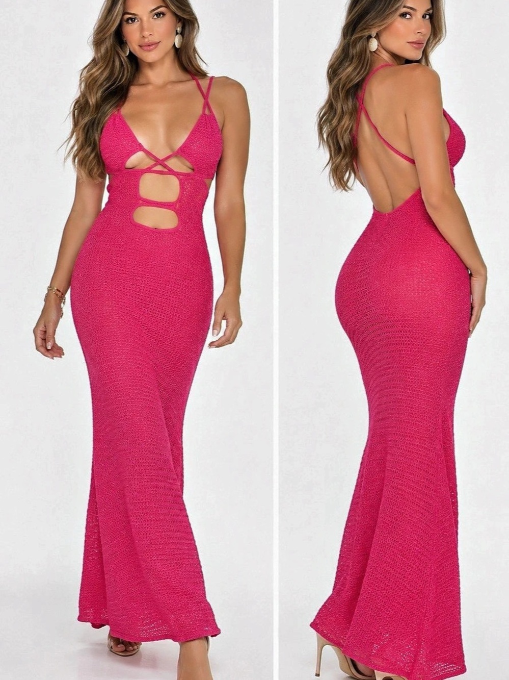 Outcast  Crochet Halter Maxi Dress